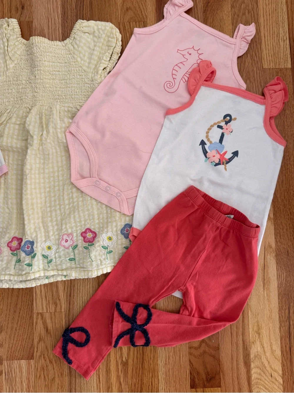 Summer girl bundle 18-24 month baby flower dress swim bubble shorts 7 onesies